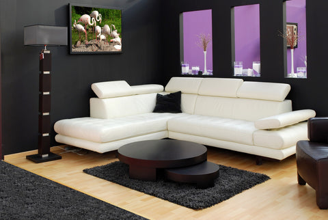 White leather couch set