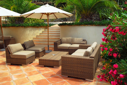 Weaved patio couch set